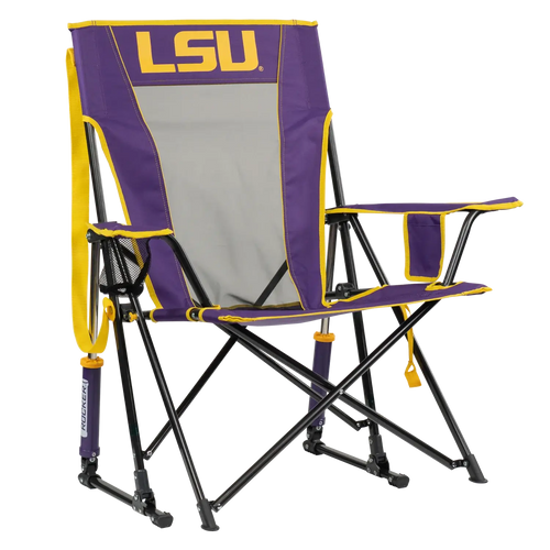 Heavy-Duty Freestyle College Comfort Pro Rocker - LSU Tigers - Choice 880 - Patented Spring-Action Rocking Chair for Camping - Default Title