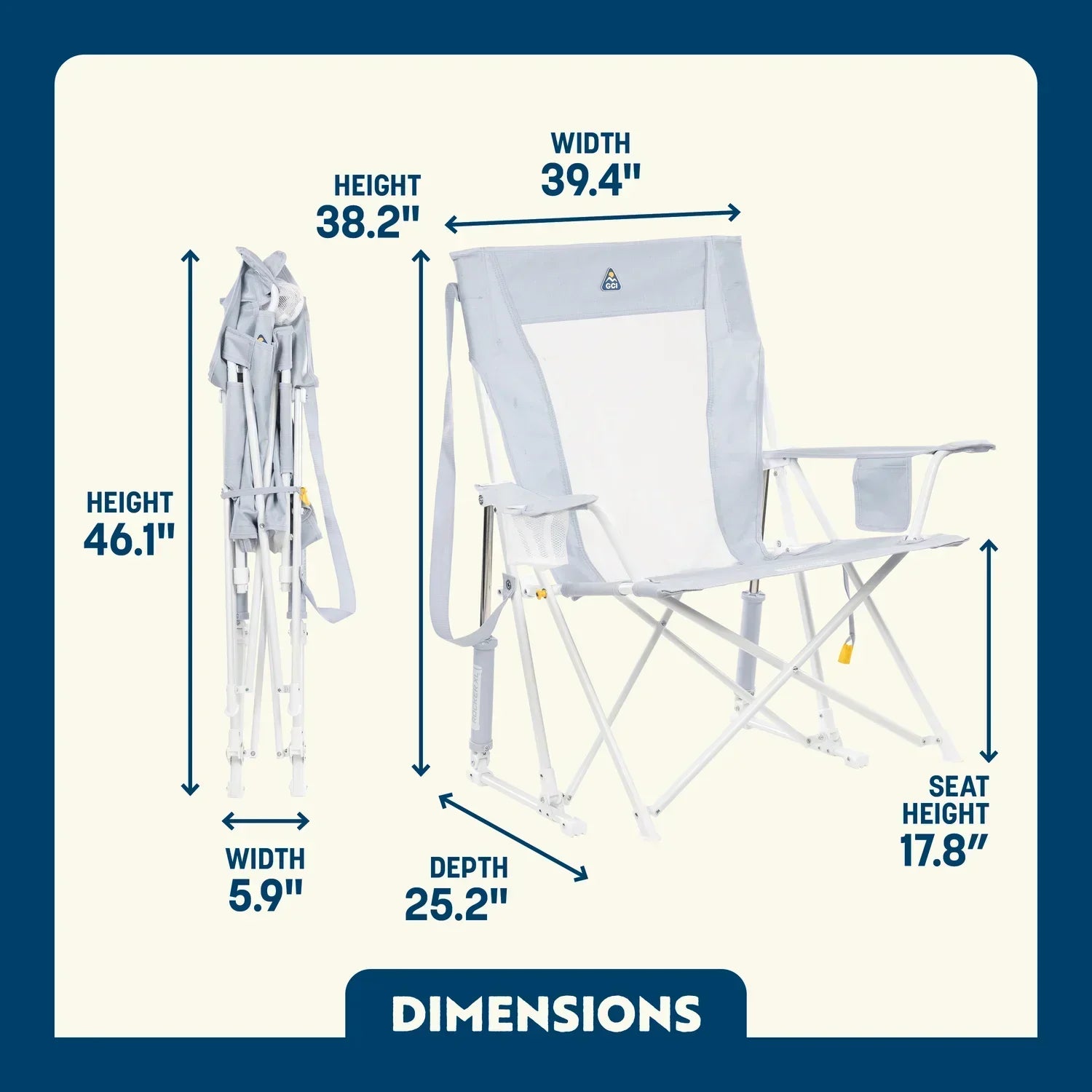 Heavy-Duty Freestyle Comfort Pro Rocker XL - Choice 107 - RoadTrip Rocker Smooth Motion Camp Chair Detail