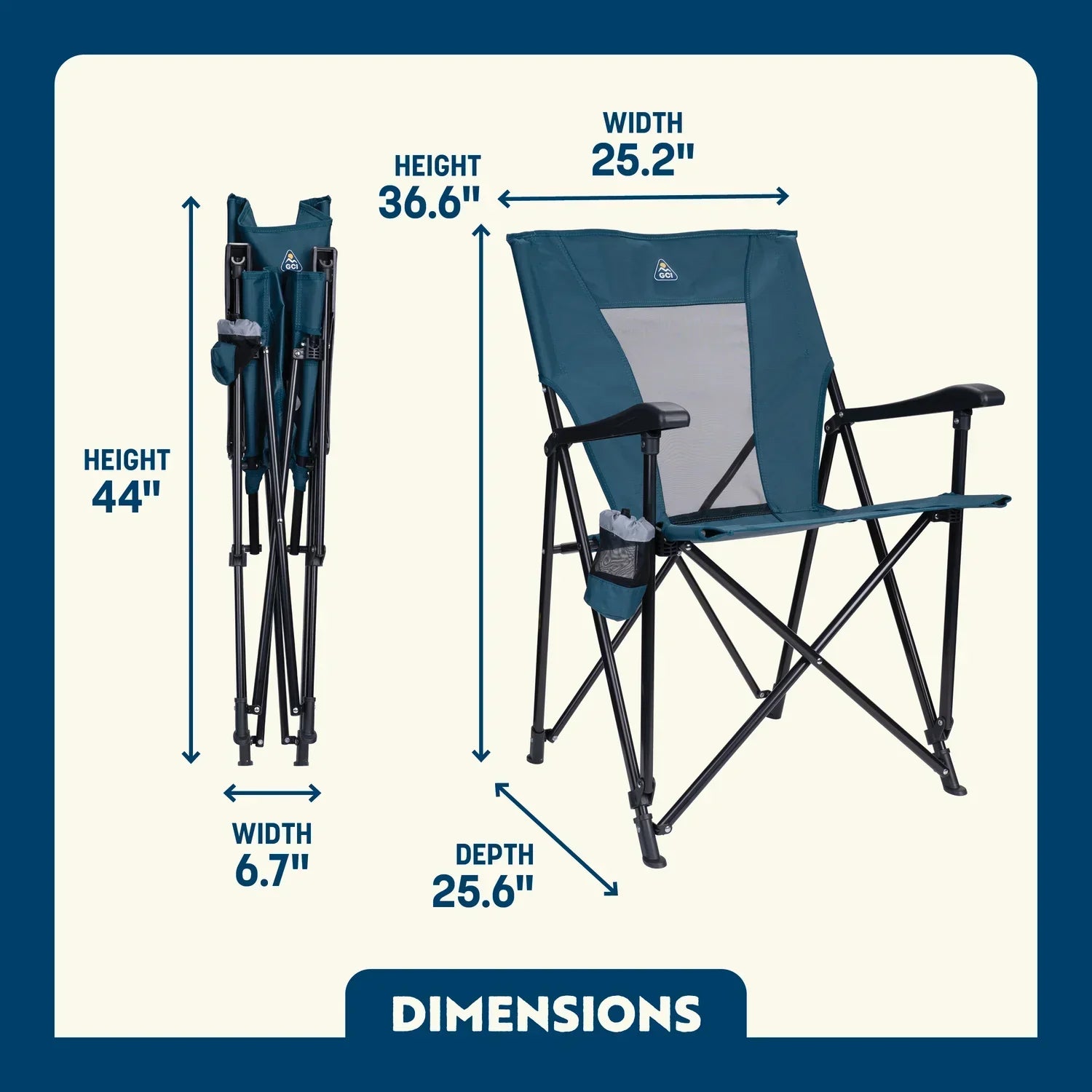 Telescoping Frame Eazy Chair - Choice 976 - Pico Compact Folding Camp Chair with Carry Bag Detail
