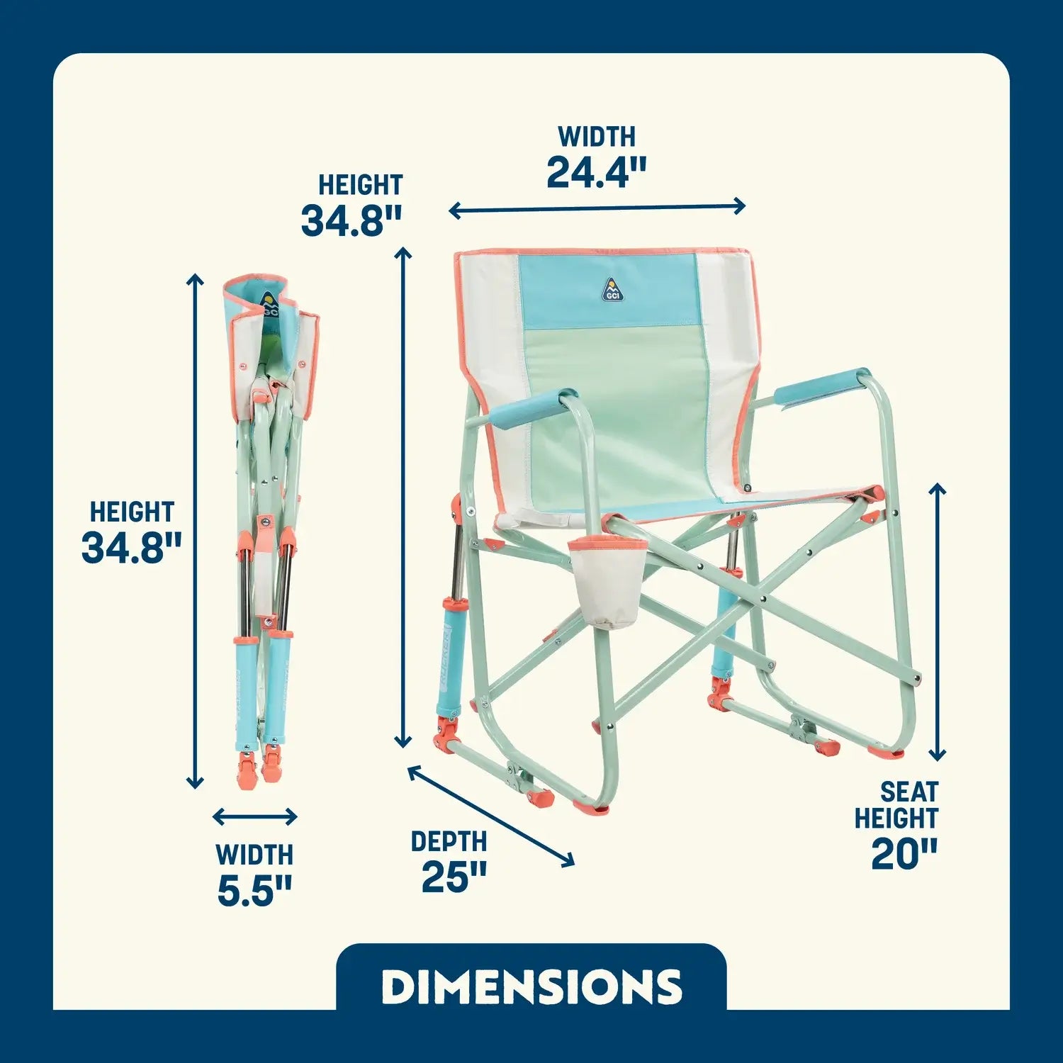 Smooth Motion Freestyle Rocker - Choice 711 - Freestyle Rocker Portable Outdoor Folding Chair Detail