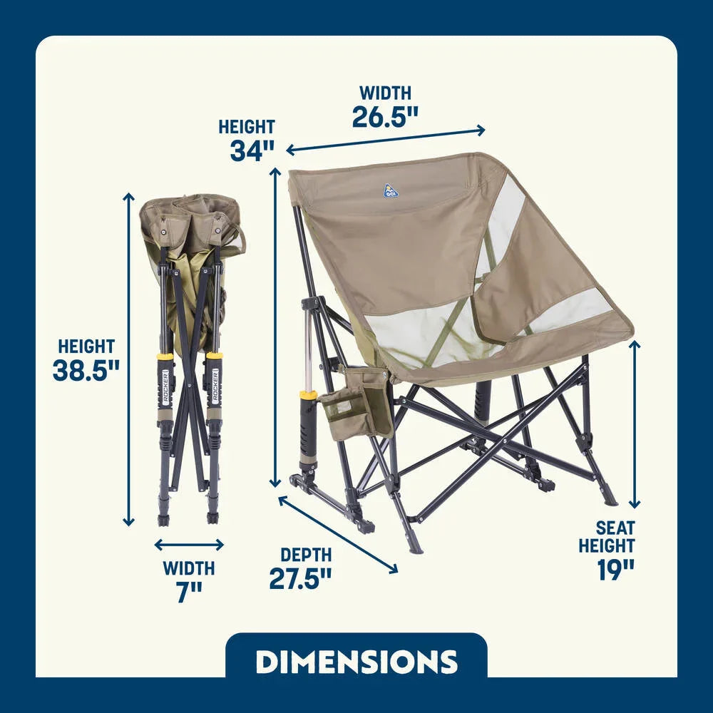 Luxury Camp Pod Rocker Elite - Choice 832 - Heavy-Duty Kickback Rocker with Beverage Holder Detail