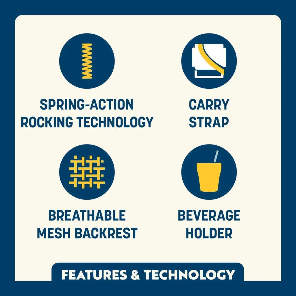 Patented Spring-Action RoadTrip Rocker - NASCAR For Him - Choice 453 - Freestyle Rocker Portable Outdoor Folding Chair Detail