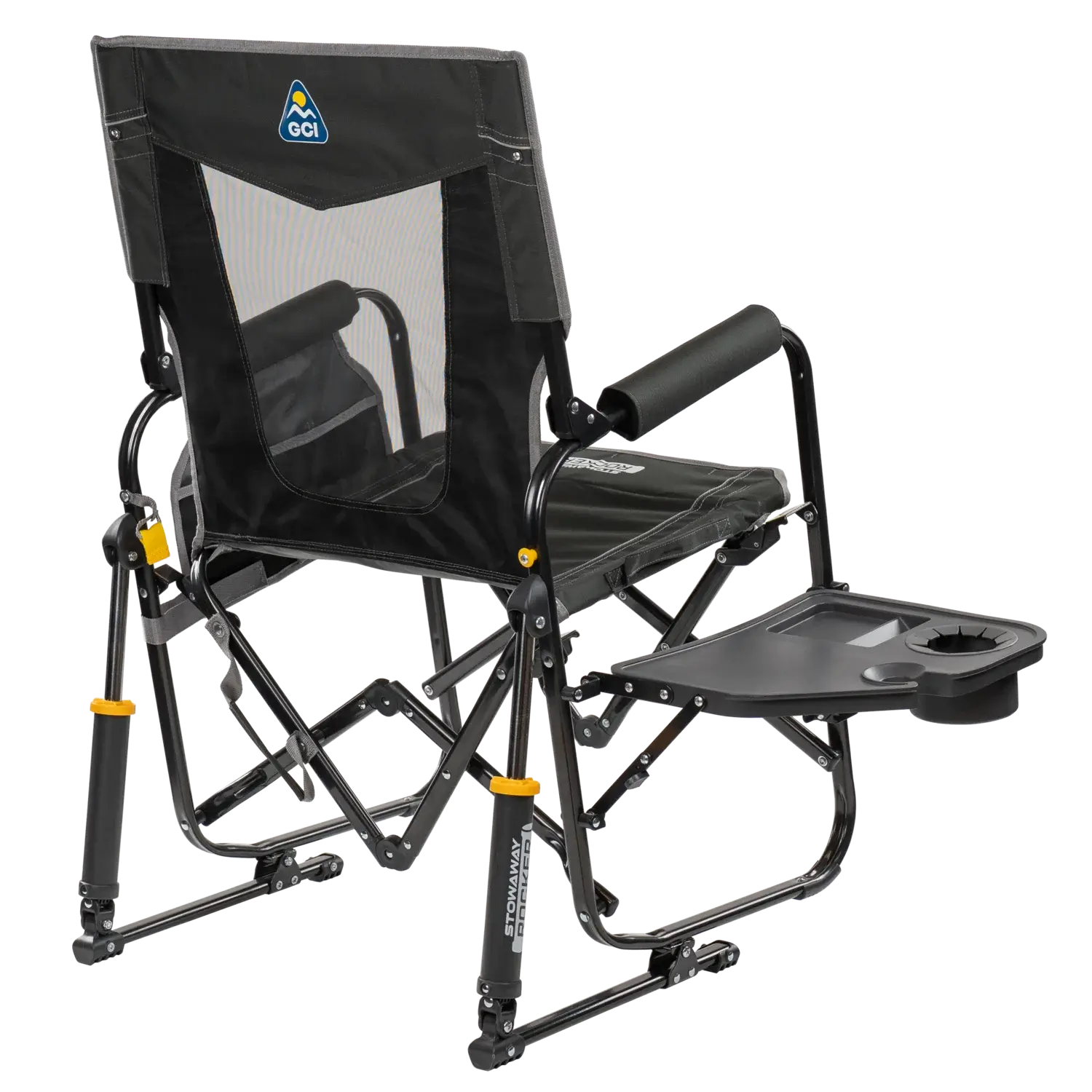 Luxury Camp Stowaway Rocker with Side Table - Choice 253 - RoadTrip Rocker Smooth Motion Camp Chair Detail