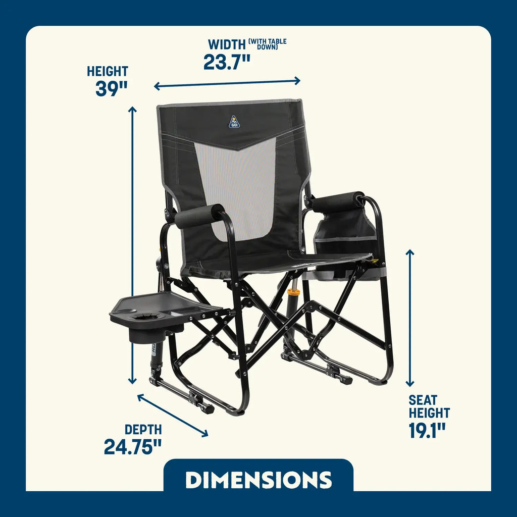 Luxury Camp Stowaway Rocker with Side Table - Choice 253 - RoadTrip Rocker Smooth Motion Camp Chair Detail
