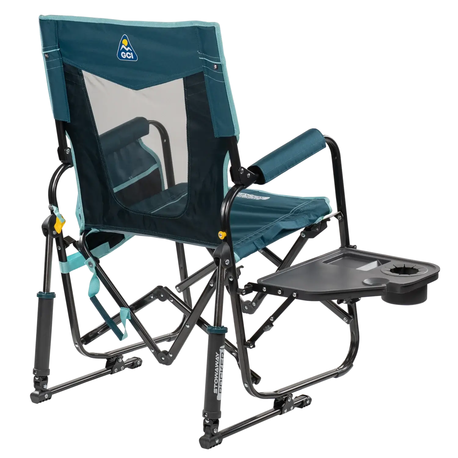 Luxury Camp Stowaway Rocker with Side Table - Choice 253 - RoadTrip Rocker Smooth Motion Camp Chair Detail