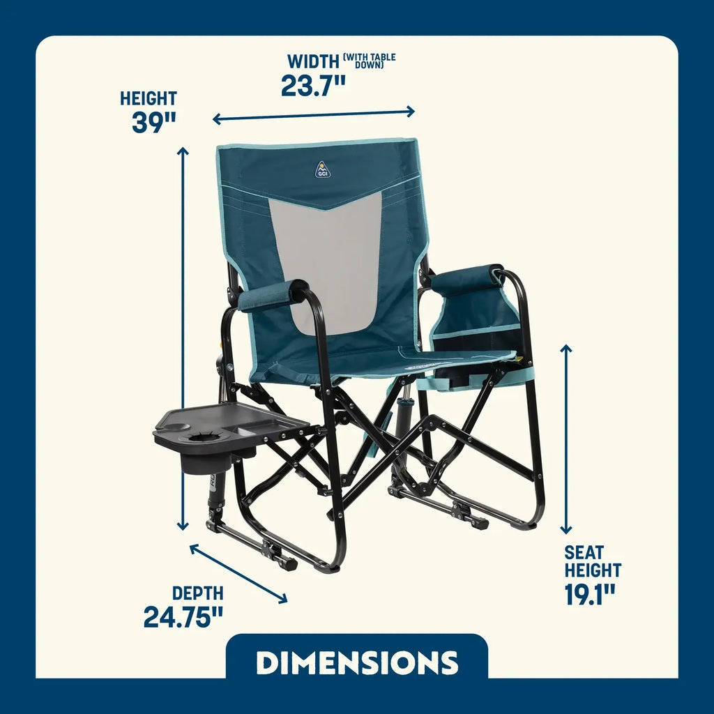 Luxury Camp Stowaway Rocker with Side Table - Choice 253 - RoadTrip Rocker Smooth Motion Camp Chair Detail