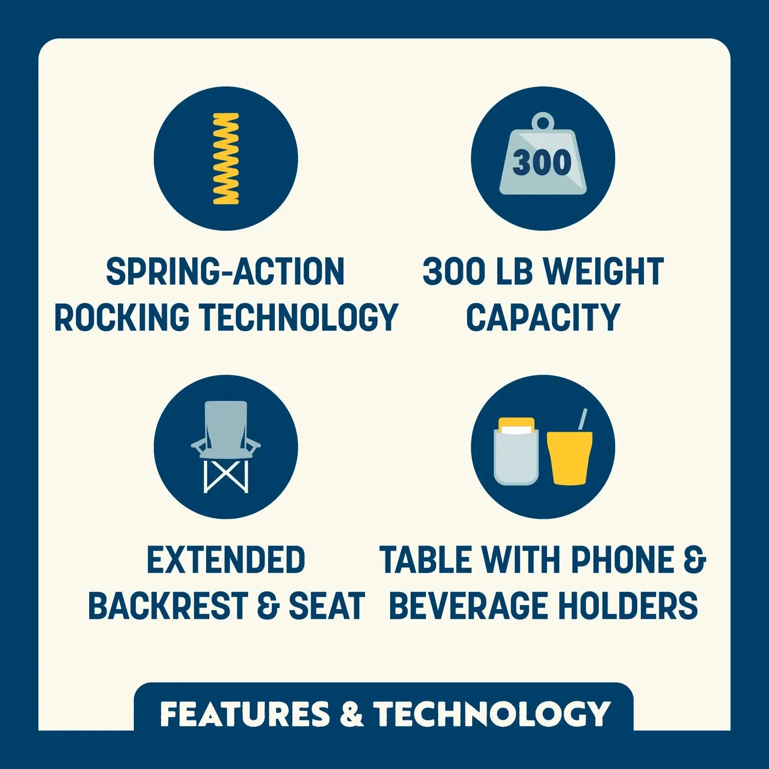 Luxury Camp Stowaway Rocker with Side Table - Choice 253 - RoadTrip Rocker Smooth Motion Camp Chair Detail
