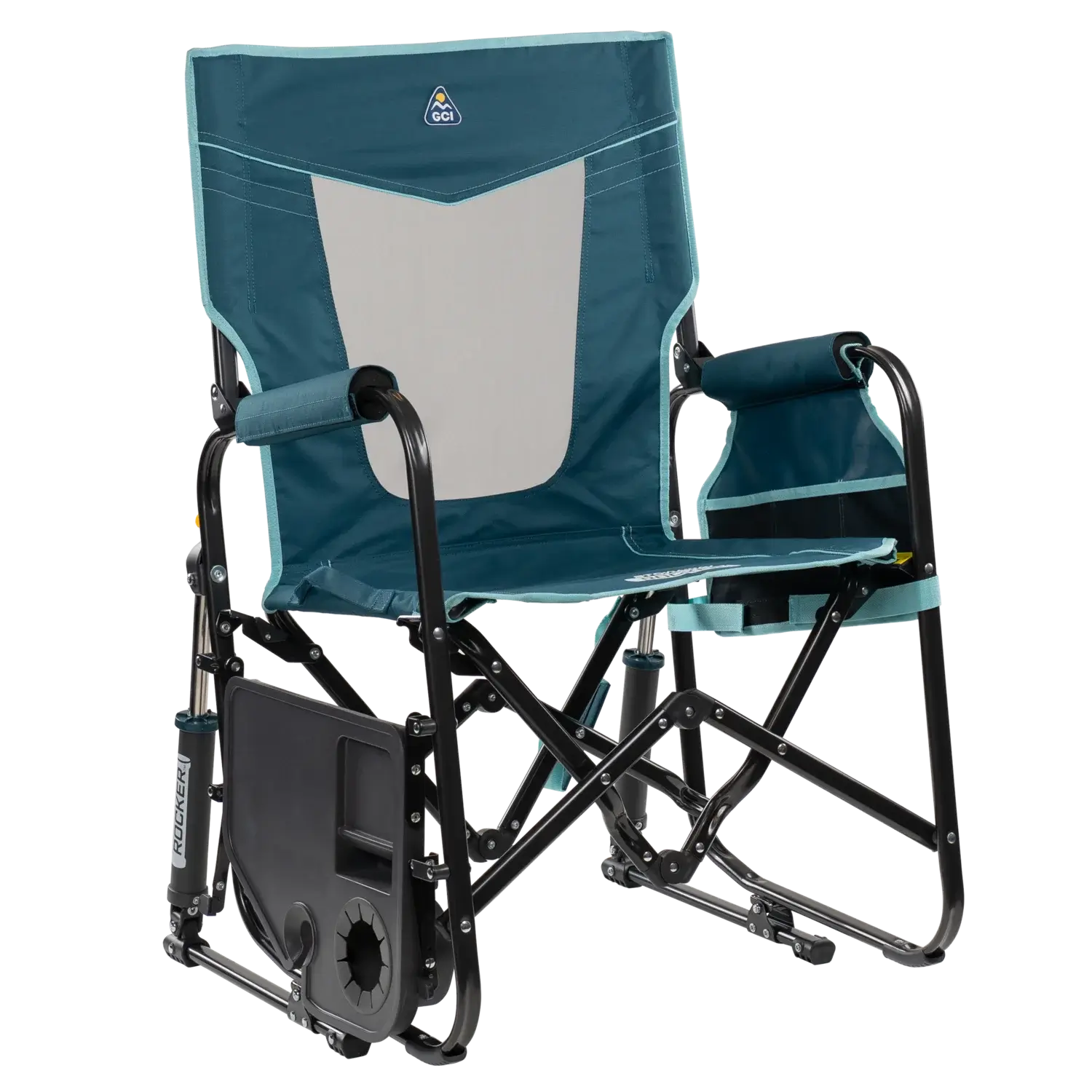 Luxury Camp Stowaway Rocker with Side Table - Choice 253 - RoadTrip Rocker Smooth Motion Camp Chair Detail