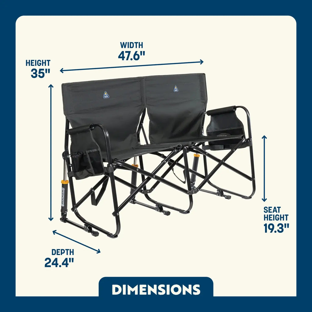 Patented Spring-Action Tandem Rocker - Choice 227 - Freestyle Rocker Portable Outdoor Folding Chair Detail